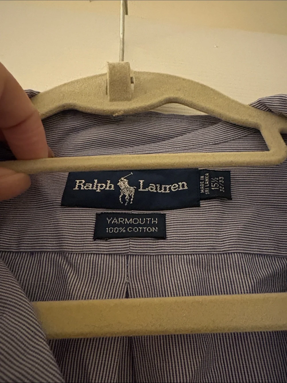 Polo by Ralph Lauren Men's Pale Blue Button-Down Shirt with Pony Logo
